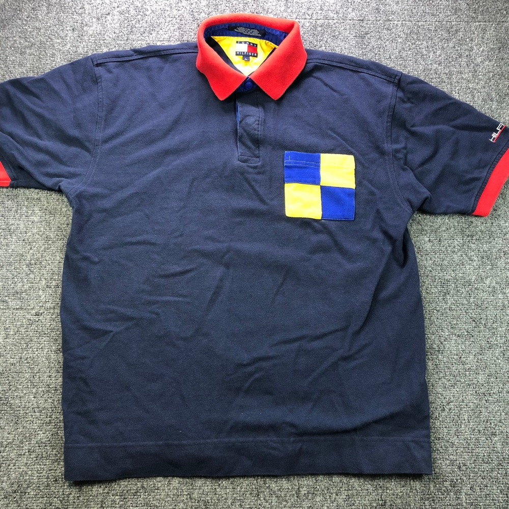 Tommy Hilfiger Colorblock Polo Shirt Mens Short Sleeve Pocket